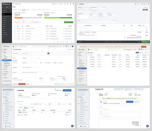 Competitor product screenshots