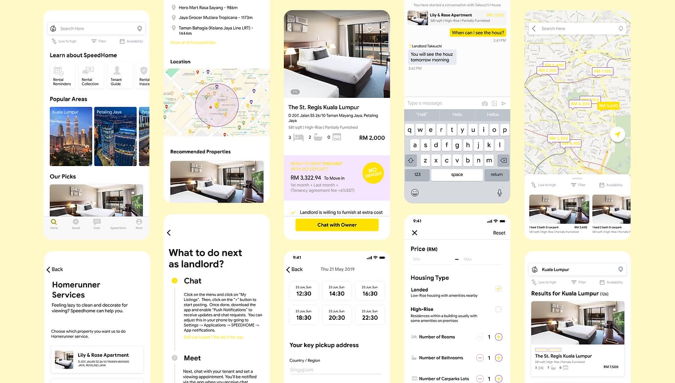 Refined mobile interface screens